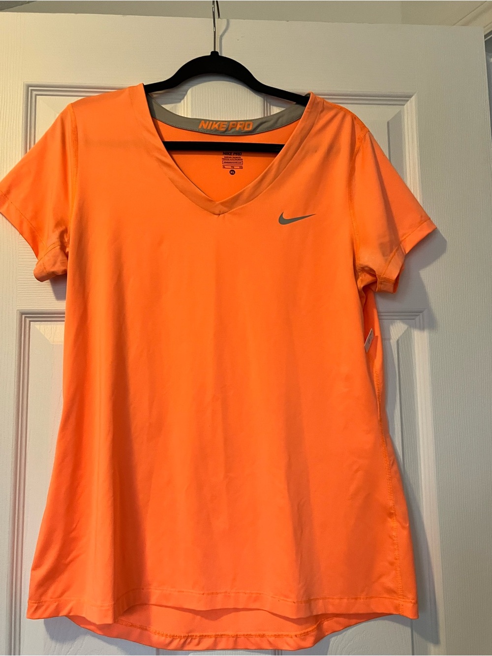 Nike Women's Orange Dri-FIT V-Neck Active Tee